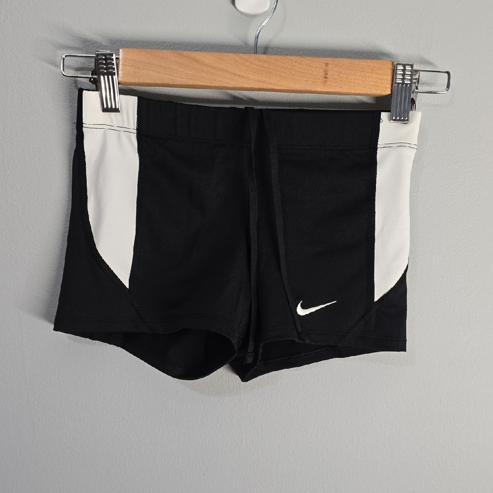 Nike Black Shorts with White Side Panels — Women’s Bike/Training Shorts Size XS